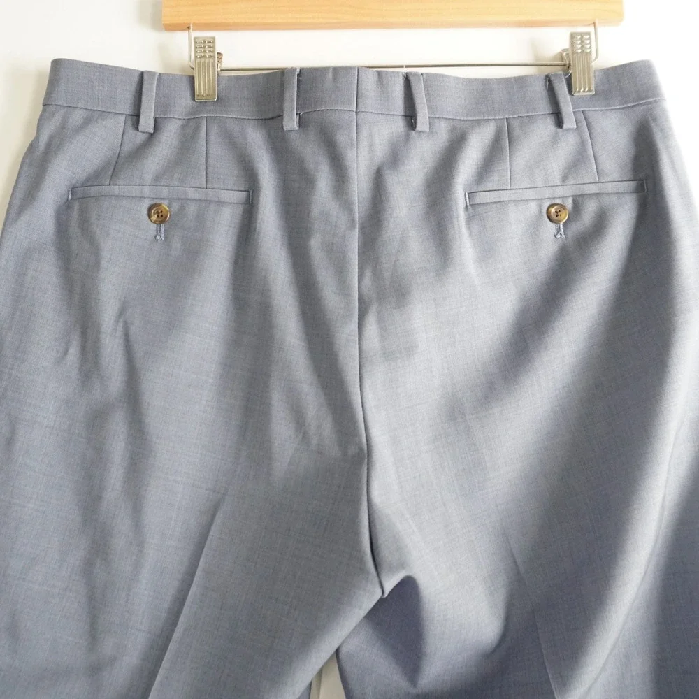 Lauren Ralph Lauren High Performance Wool Blue Dress‎ Pants Mens Trousers 38x32